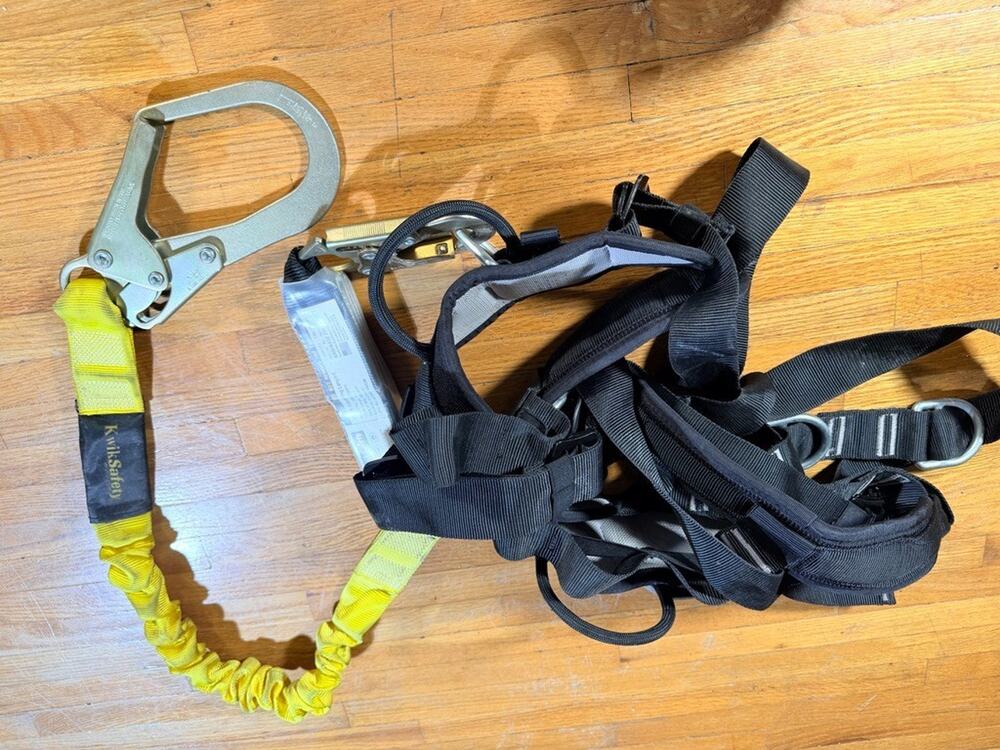 VAULX Full Body Fall Protection Harness with KwikSafety 6 ft Shock-Absorbing Lan